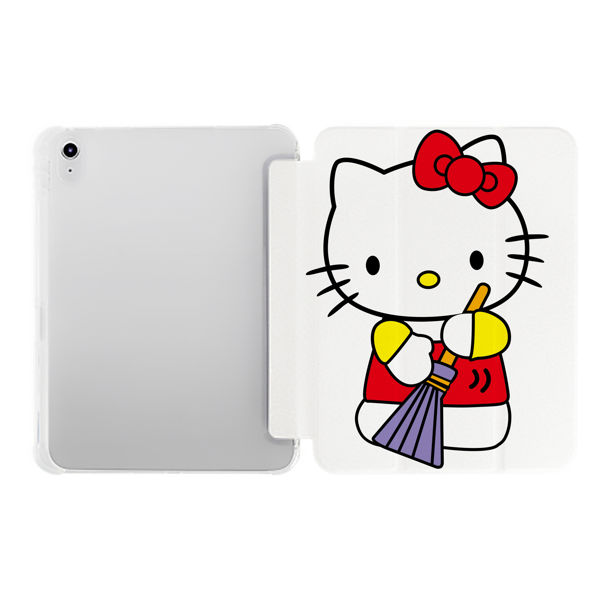 （画像用） Hello Kitty ハローキティ IPad ケース ペン収納付き 三つ折りスタンド PUレザー×シリコン 対応機種9.5/10.5/10.9インチ